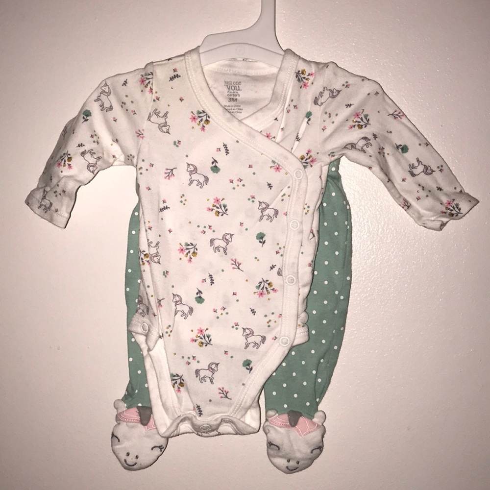 Baby girl unicorn clothes set